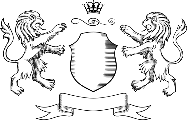 狮子皇冠盾牌徽章图片