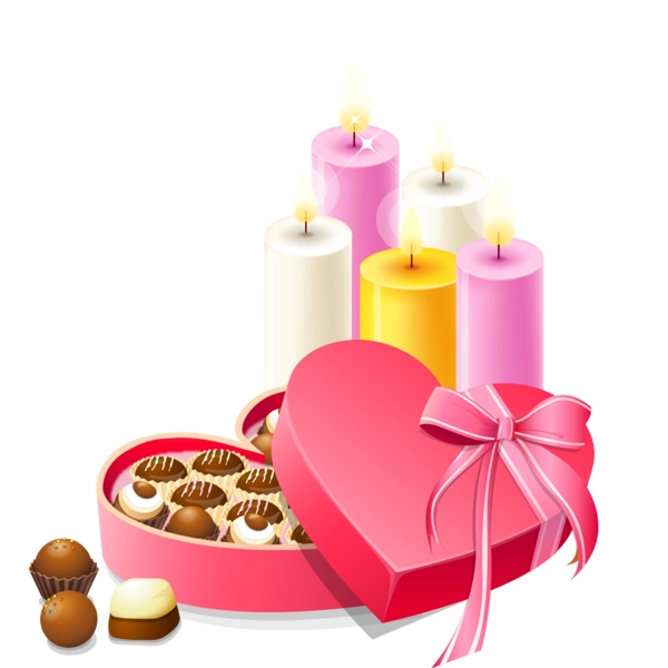 浪漫爱情蜡烛元素