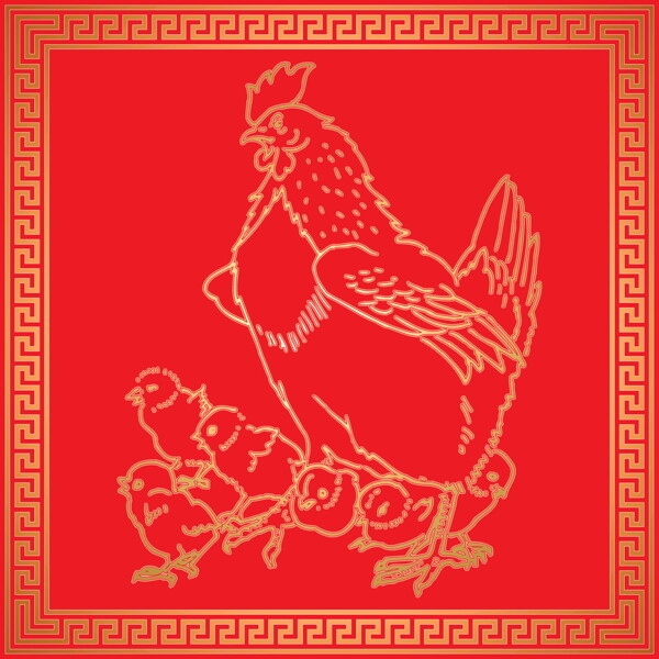 春节鸡节日素材队联