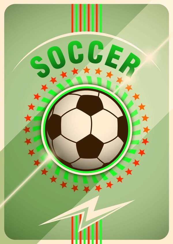 矢量绿色背景足球海报设计