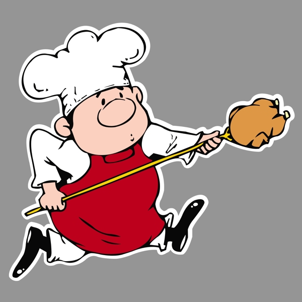 烤肉卡通人图片