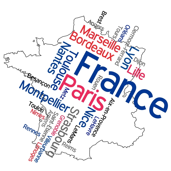 创意法国地图矢量素材