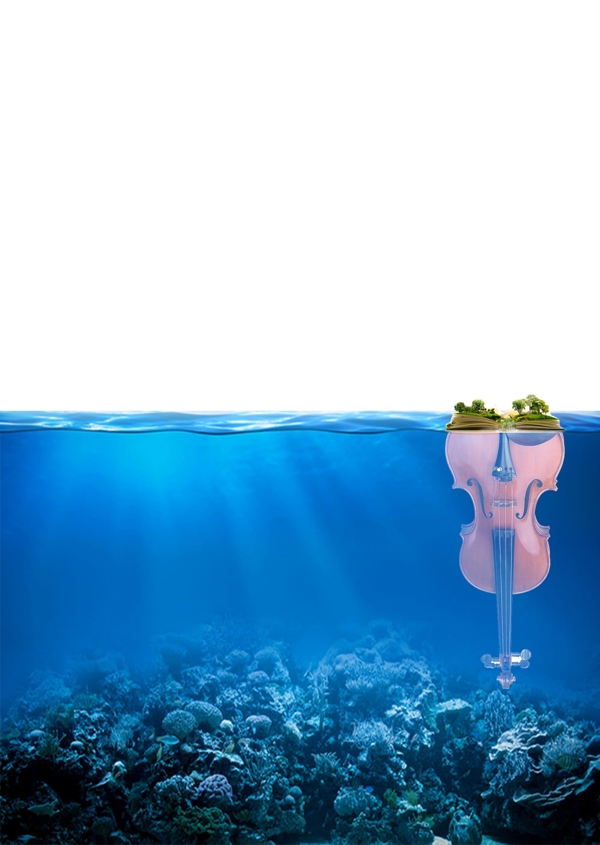海中小提琴高清背景素材