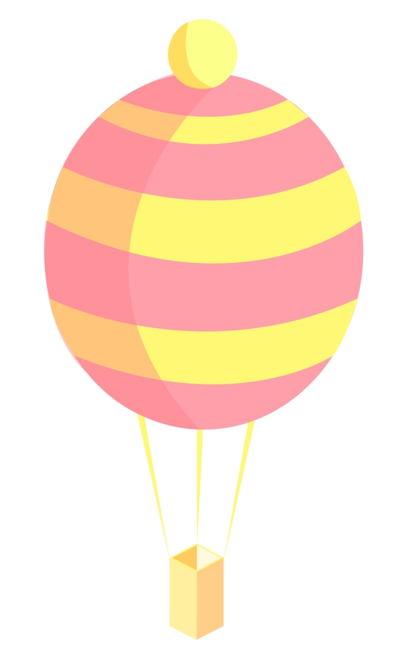 一个2.5D彩色热气球插画