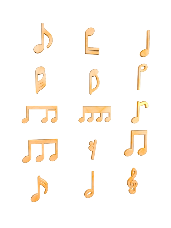 3D立体音符C4D音乐节素材金色玉石音符