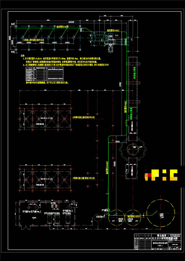 仓泵输灰平面布置图CAD机械图纸