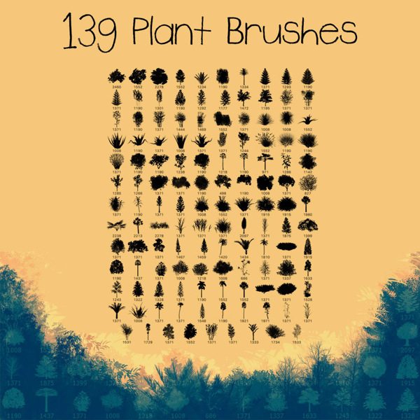 139款各种树木等植物PS笔刷