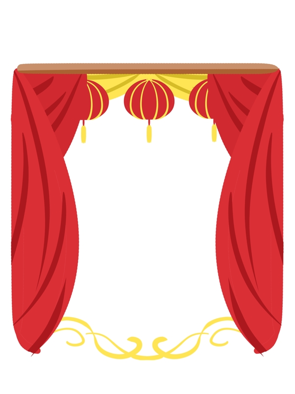 中国风红色手绘边框