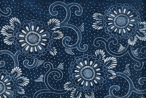 简约深蓝色底纹花朵壁纸图案