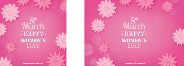 妇女节粉红色背景的花卉背景