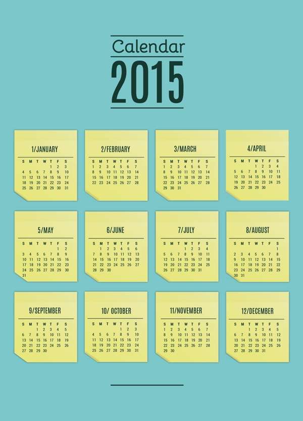 2015日历说明模板