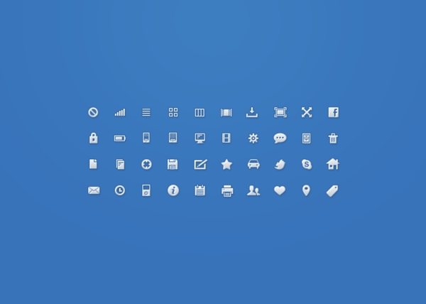 蓝色网页icon图标设计