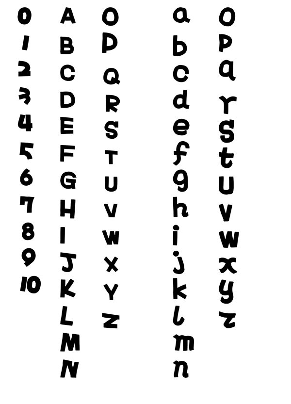 POP字体数字英文字母