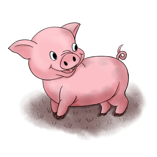 手绘猪年简约小猪形象