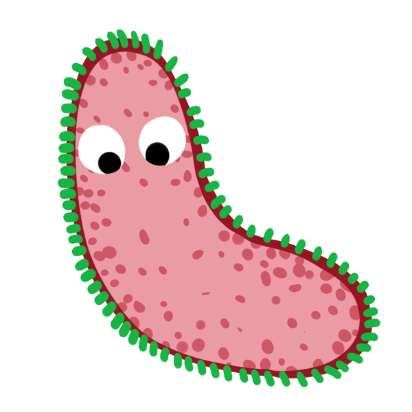 粉色的细菌卡通插画