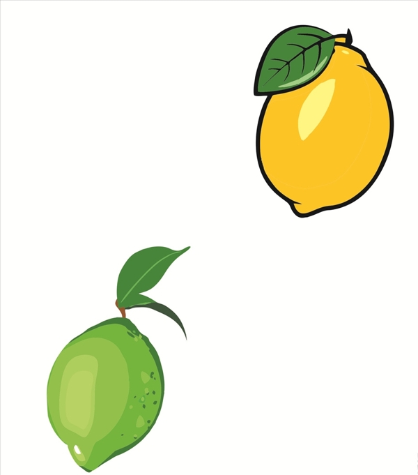 手绘柠檬矢量图片