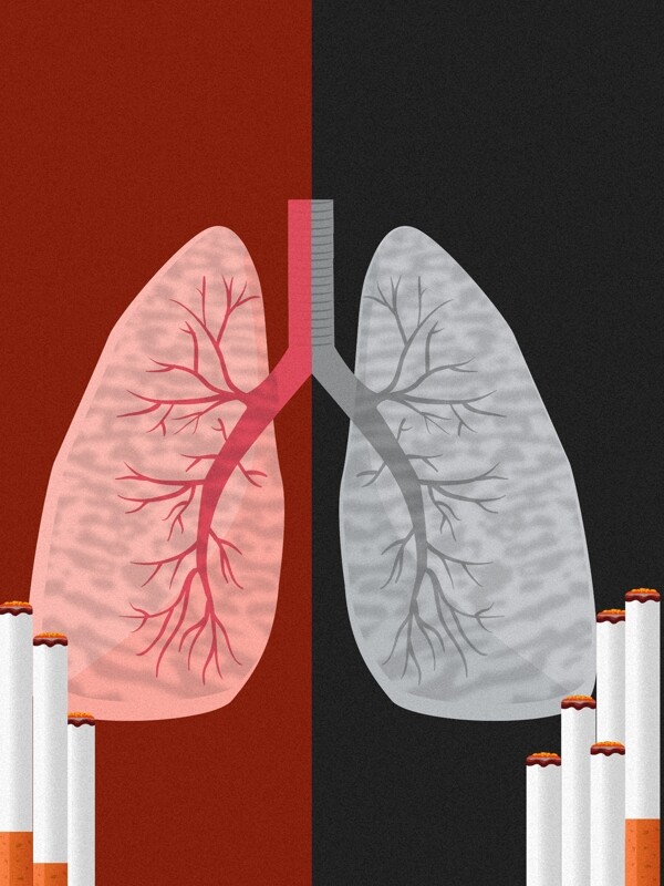 世界无烟日肺部背景设计