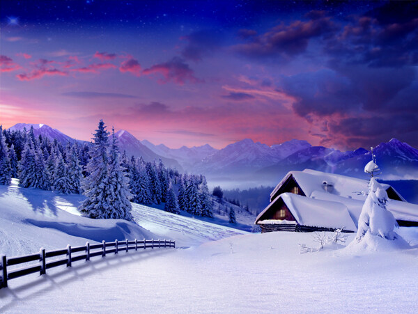 美丽的雪景图片