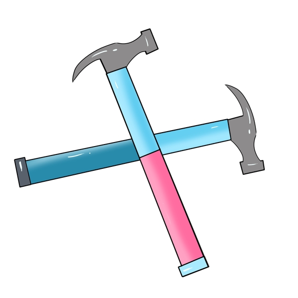 两个锤子工具插图