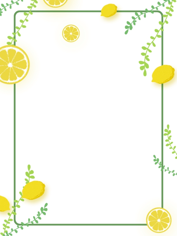白色系小清新夏日柠檬水果宣传背景素材