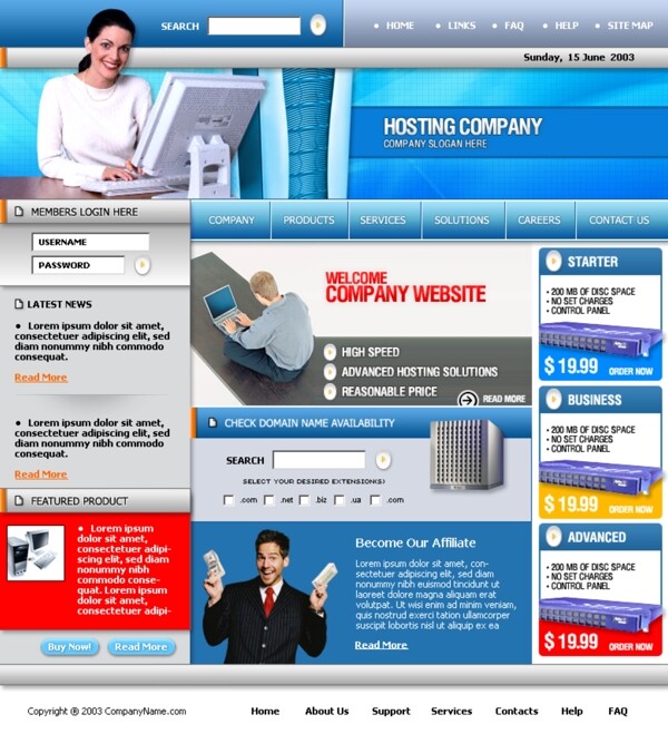 欧美商业网页模板图片