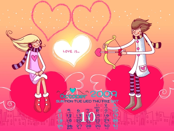 浪漫爱情2009年日历