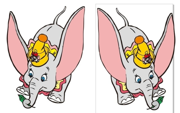 漫画大耳朵飞象和老鼠矢量图案