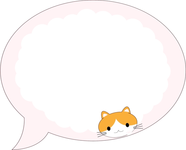 萌系气泡对话框动物猫可商用元素