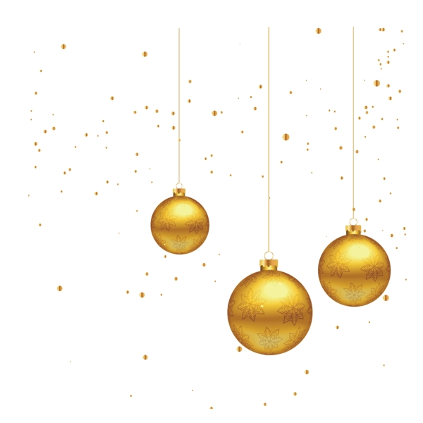 金色圣诞圆球装饰素材