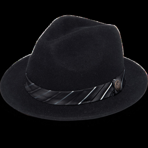 漂亮黑色条纹男士帽子免抠png透明素材