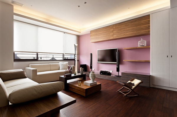 日式温婉木地板客厅室内装修效果图