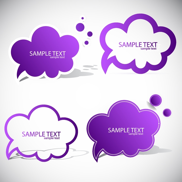 紫色创意对话框促销图标