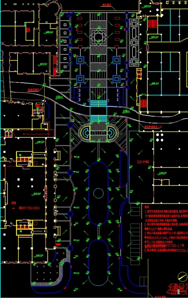 公园景观雨水口排水平面布置图图片