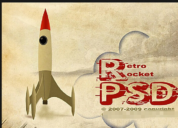 复古火箭PSD文件