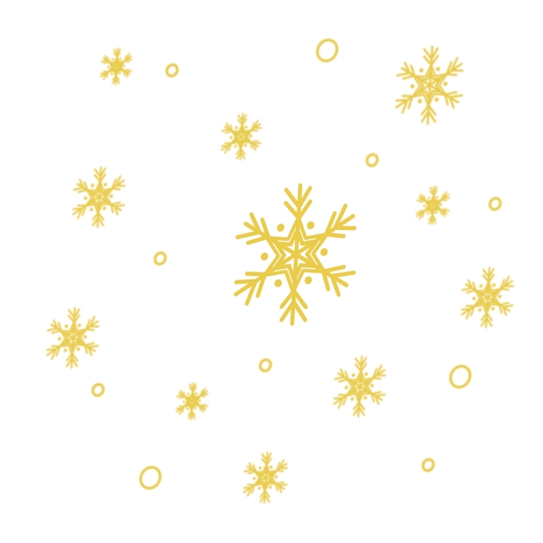 简约装饰黄色雪花漂浮元素矢量图案设计
