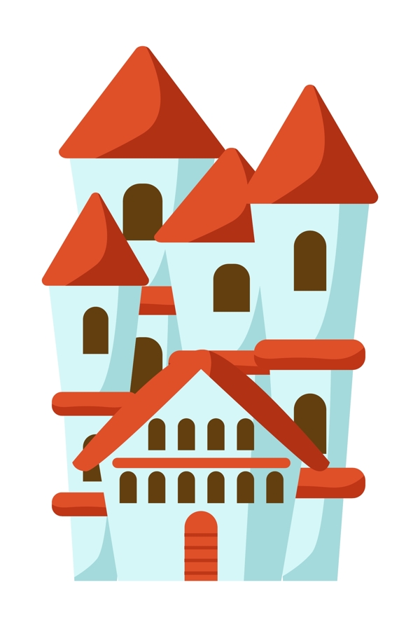卡通可爱的城堡插画