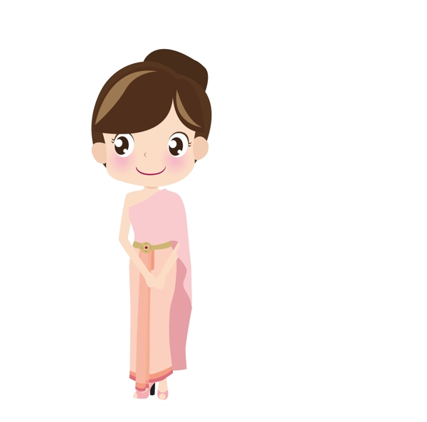 泰国穿着结婚礼服粉红色
