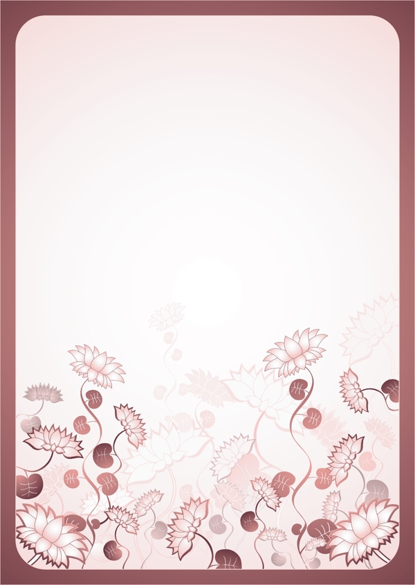 粉色睡莲植物花纹矢量图