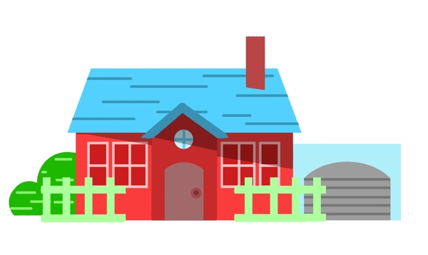 漂亮的红色房子插图