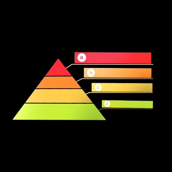 彩色金字塔PPT流程表