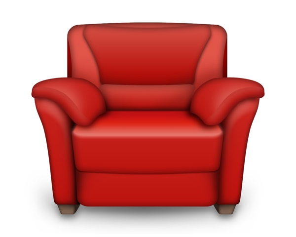 红色沙发icon图标设计