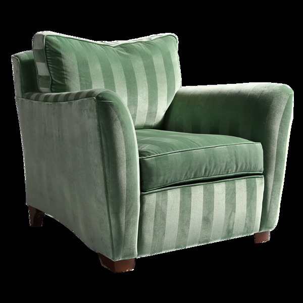可椅高级定制浅绿色条纹单位沙发
