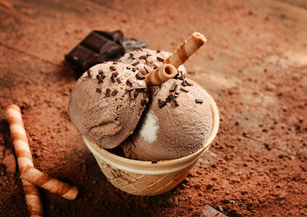美味冰激棱与巧克力图片