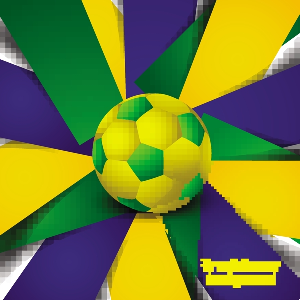 黄色绿色蓝色背景下的巴西足球