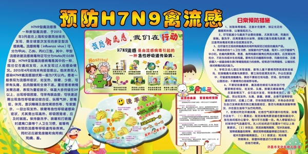 幼儿园预防H7N9禽流感版面