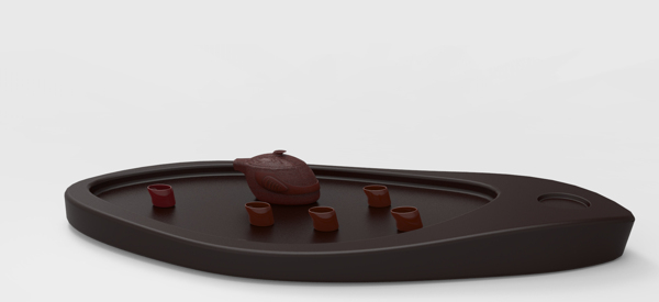 个性化整套茶具茶盘原创设计3D模型stp