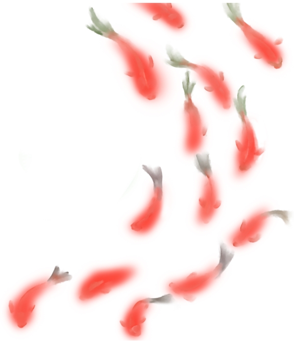 一群红色的鱼图案