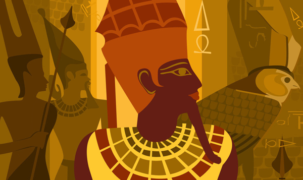 位图插画民族风埃及法老免费素材
