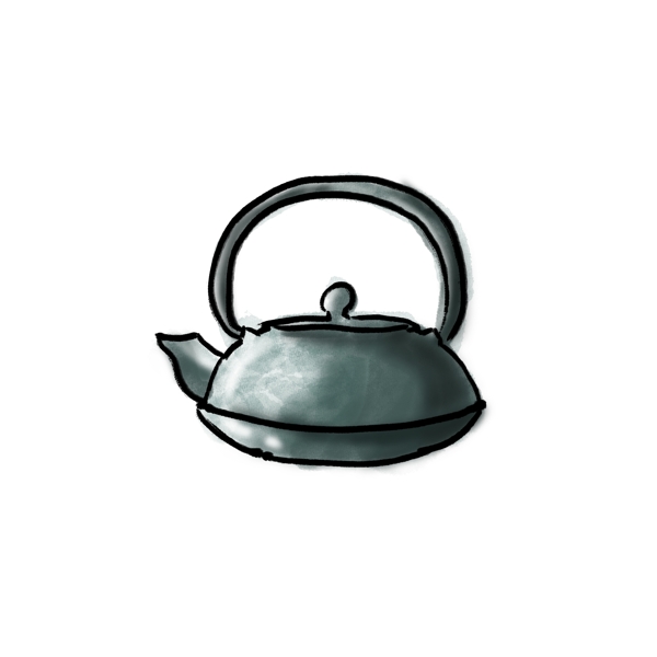 水墨中国风一个茶壶设计