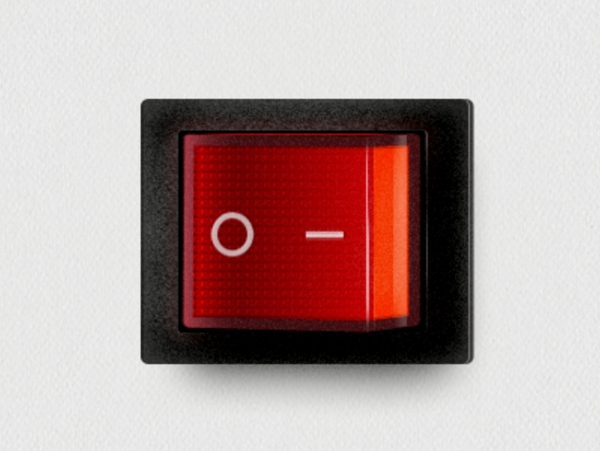逼真的红色开关按钮PSD素材